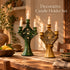 Tamegroute Candle Holder, Moroccan Green & Ochre Ceramic Candelabra, Handmade Pottery Home Decor