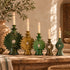 Tamegroute Candle Holder, Moroccan Green & Ochre Pottery, Handmade Ceramic Candlestick, Boho Decor