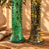 Tamegroute Candle Holder, Moroccan Green & Ochre Pottery, Handmade Ceramic Candlestick, Boho Home Decor