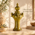 Tamegroute Candle Holder, Moroccan Pottery Candelabra, Handmade Ceramic Decor, Olive Green Candle Stand