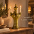Tamegroute Candle Holder, Moroccan Pottery Candelabra, Handmade Ceramic Decor, Olive Green Candle Stand
