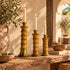 Tamegroute Candlestick Set, Moroccan Pottery Candle Holders, Handmade Yellow Ochre Ceramic Decor
