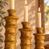 Tamegroute Candlestick Set, Moroccan Pottery Candle Holders, Handmade Yellow Ochre Ceramic Decor