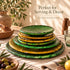 Tamegroute Ceramic Plates, Moroccan Green & Ocher Pottery, Handmade Serving Plates, Rustic Tableware