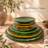 Tamegroute Ceramic Plates, Moroccan Green & Ocher Pottery, Handmade Serving Plates, Rustic Tableware