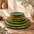Tamegroute Ceramic Plates, Moroccan Green & Ocher Pottery, Handmade Serving Plates, Rustic Tableware