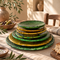 Tamegroute Ceramic Plates, Moroccan Green & Ocher Pottery, Handmade Serving Plates, Rustic Tableware