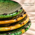 Tamegroute Ceramic Plates, Moroccan Green & Ocher Pottery, Handmade Serving Plates, Rustic Tableware