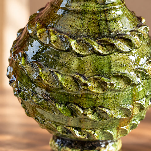 Tamegroute Green Vase, Moroccan Ceramic Vase, Handmade Pottery, Rustic Boho Decor, Artisan Home Accent