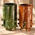 Tamegroute Vase, Green & Ocher Moroccan Pottery, Handmade Ceramic Vase, Rustic Boho Home Decor