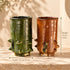 Tamegroute Vase, Green & Ocher Moroccan Pottery, Handmade Ceramic Vase, Rustic Boho Home Decor