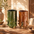 Tamegroute Vase, Green & Ocher Moroccan Pottery, Handmade Ceramic Vase, Rustic Boho Home Decor