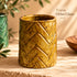 Tamegroute Vase, Moroccan Green & Ochre Ceramic Vase, Handmade Pottery, Small Boho Home Decor