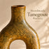 Tamegroute Vase, Moroccan Pottery Vase, Handmade Ceramic Decor, Yellow Ocher Sculptural Vase, Boho Home Decor