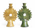 Illuminate your mantle with an Art of handmade Tamegroute ceramic candlestick.