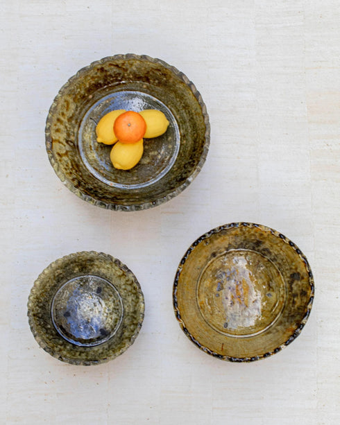 Bring desert heritage to your table with an Art of handmade Tamegroute green bowl.