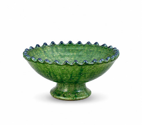 Bring desert heritage to your table with an Art of handmade Tamegroute green bowl.