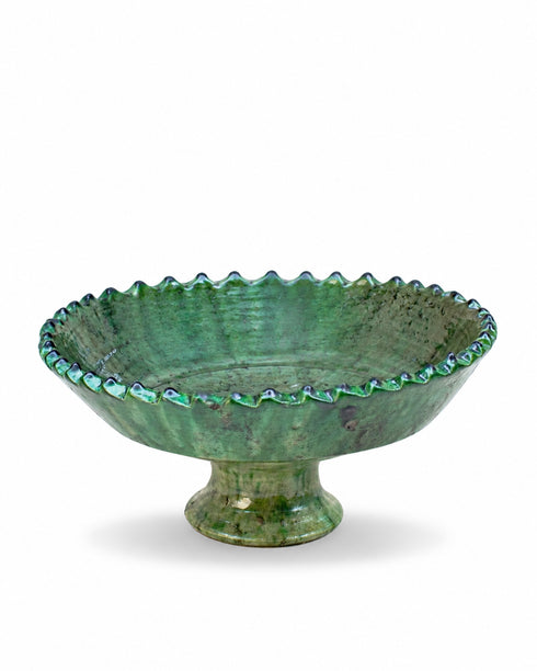Bring desert heritage to your table with an Art of handmade Tamegroute green bowl.