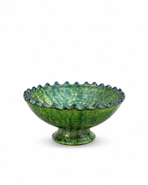 Bring desert heritage to your table with an Art of handmade Tamegroute green bowl.