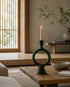 Elevate your table setting with an Art of handmade Tamegroute green candle holder.