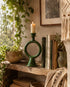 Elevate your table setting with an Art of handmade Tamegroute green candle holder.