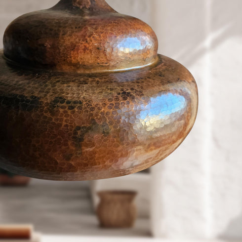 Brighten your home design with a stunning Art of handmade tiered copper pendant set.