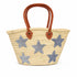 Handwoven Moroccan Straw Basket with Golden Sequin Stars