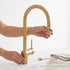 Traditional Pull-Down Kitchen Faucet in Unlacquered Brass – High-Arc Gooseneck Design