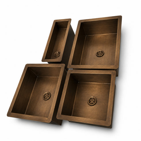 Transform your counter with a luxurious Art of handmade brass rectangular sink.