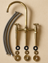 Trio Unlacquered Brass Bridge Kitchen Faucet with Gooseneck Spout