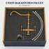 Union Single Hole Bar Kitchen Faucet, Traditional Unlacquered Brass Gooseneck Faucet