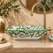 Verdant Riad Rectangular Ceramic Sink – Hand-Painted Green Vine Basin