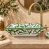 Verdant Riad Rectangular Ceramic Sink – Hand-Painted Green Vine Basin