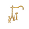 Victorian-Inspired Bridge Kitchen Faucet, Solid Unlacquered Brass Traditional Faucet