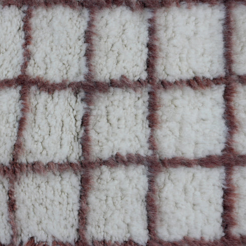 White Grid Rug, Moroccan Wool Rug, Handmade Berber Rug, Geometric Area Rug, Beni Ourain Carpet