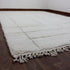 White Moroccan Wool Rug, Minimalist Berber Rug, Ivory Geometric Handmade Area Carpet, Beni Ourain Rug