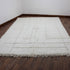 White Moroccan Wool Rug, Minimalist Berber Rug, Ivory Geometric Handmade Area Carpet, Beni Ourain Rug