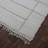 White Moroccan Wool Rug, Minimalist Berber Rug, Ivory Geometric Handmade Area Carpet, Beni Ourain Rug