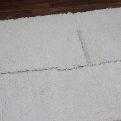 White Moroccan Wool Rug, Minimalist Berber Rug, Ivory Geometric Handmade Area Carpet, Beni Ourain Rug