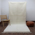 White Moroccan Wool Rug, Solid Ivory Berber Rug, Handmade Minimalist Area Carpet, Beni Ourain Wool Rug