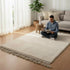 White Moroccan Wool Rug, Solid Ivory Berber Rug, Handmade Minimalist Area Carpet, Beni Ourain Wool Rug
