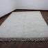 White Moroccan Wool Rug, Solid Ivory Berber Rug, Handmade Minimalist Area Carpet, Beni Ourain Wool Rug