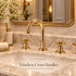 Widespread Bathroom Faucet with Cross Handles – Unlacquered Brass