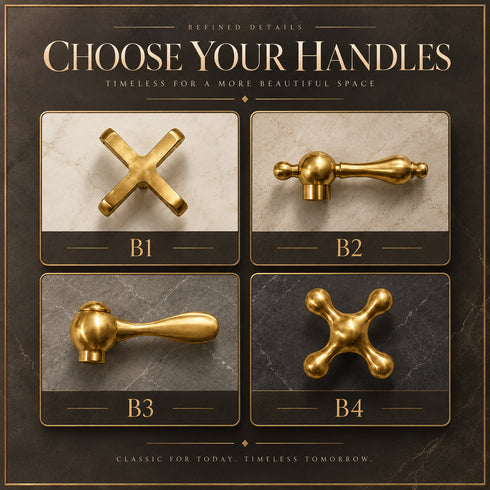 Widespread Bathroom Faucet with Cross Handles – Unlacquered Brass