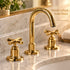 Widespread Bathroom Faucet with Cross Handles – Unlacquered Brass