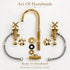 Widespread Bathroom Faucet with Cross Handles – Unlacquered Brass