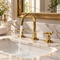 Widespread Bathroom Faucet with Cross Handles – Unlacquered Brass