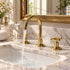 Widespread Bathroom Faucet with Cross Handles – Unlacquered Brass
