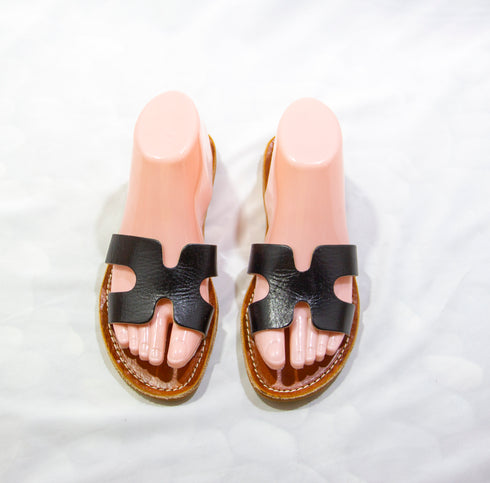 Womens Leather Cutout Sandals, Handmade Leather Sandals Mod Hermes, Handcrafted Summer Sandals , Colorful Beach Leather Sandals