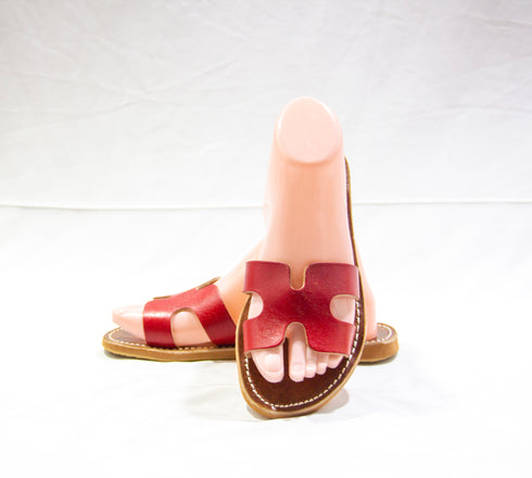 Womens Leather Cutout Sandals, Handmade Leather Sandals Mod Hermes, Handcrafted Summer Sandals , Colorful Beach Leather Sandals